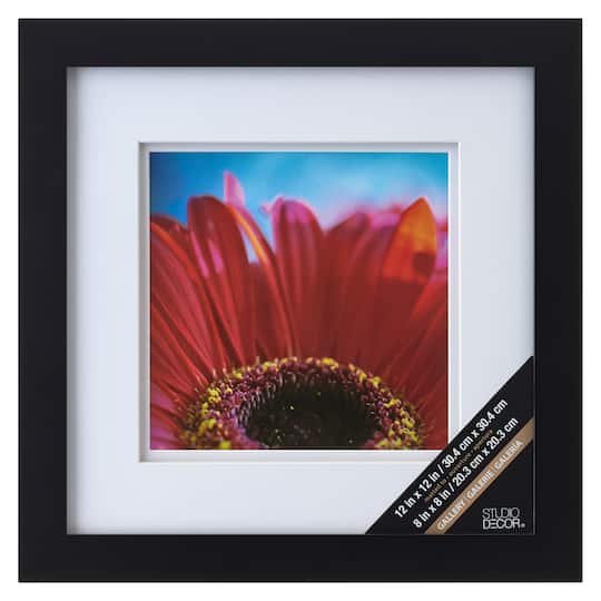 Black Square Gallery Wall Frame with Double Mat by Studio D&#xE9;cor&#xAE;